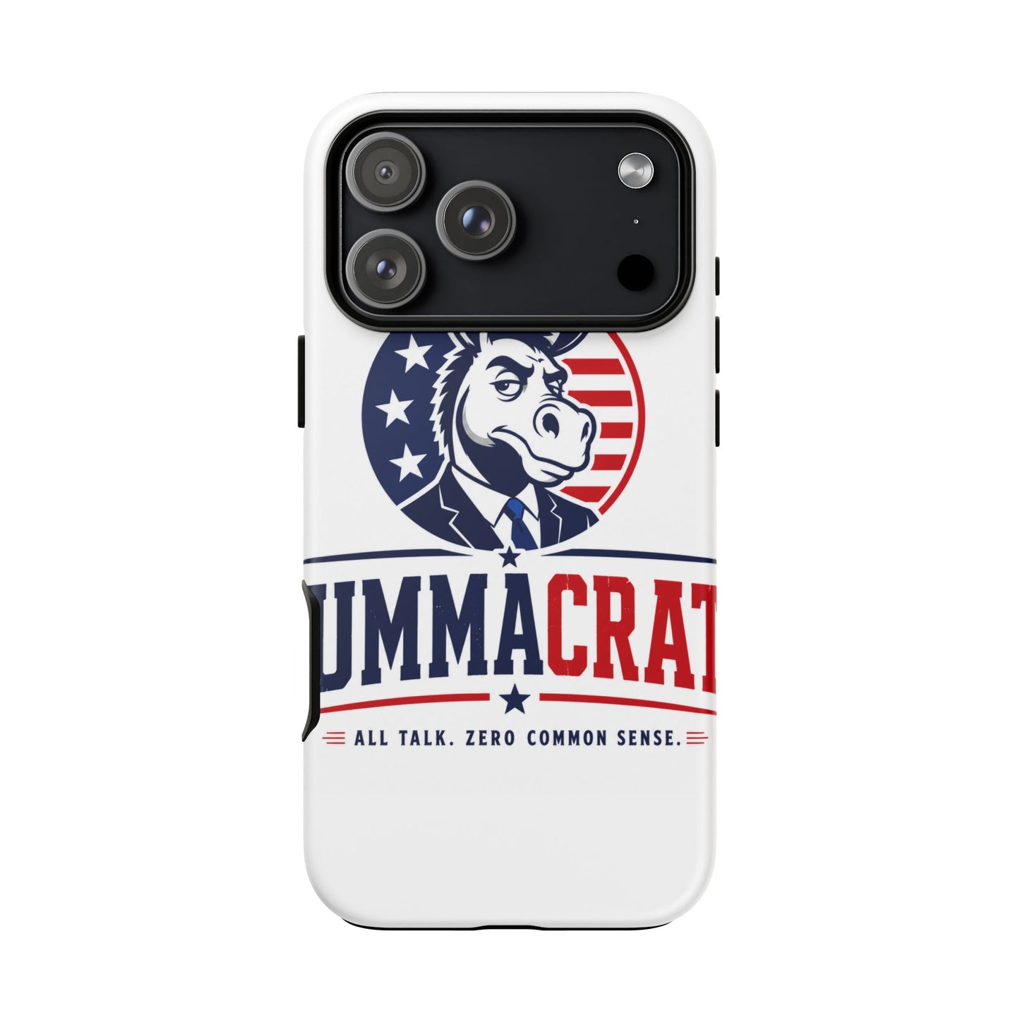 Phone Case — 'DemmaCrat' Political Donkey Design, Patriotic Anti-Democrat Graphic