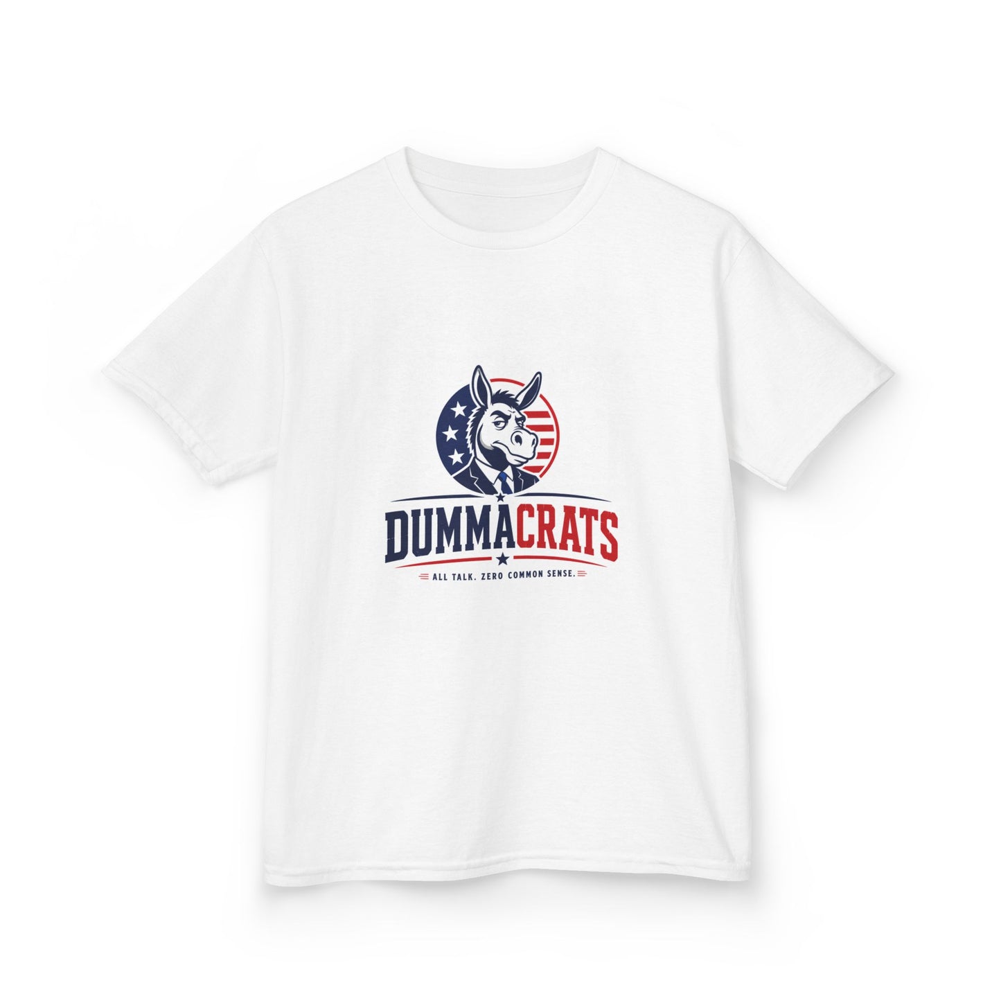 Kids Tee — "Dummacr@ts" Patriotic Donkey Graphic