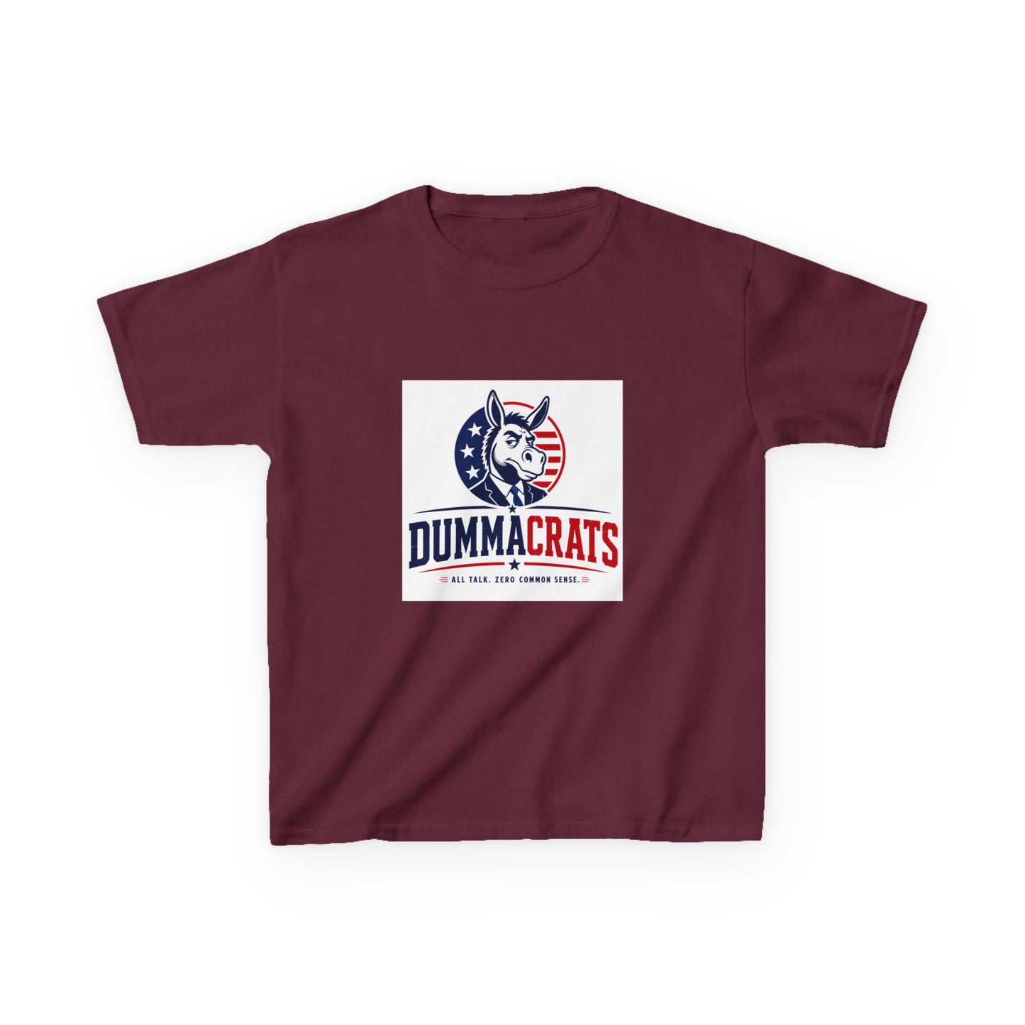 Kids Tee — "Dummacr@ts" Patriotic Donkey Graphic