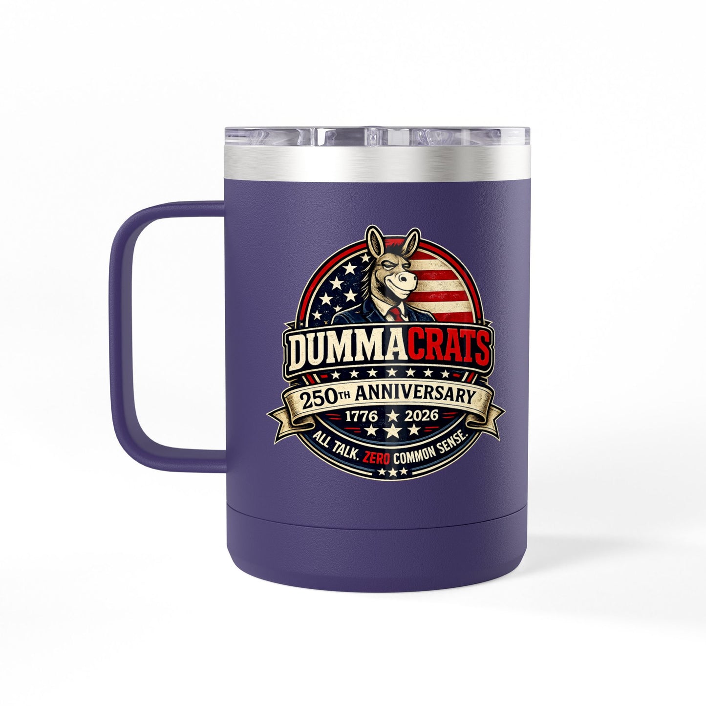 Veteran Muscle Coffee Tumbler 15oz — American Flag 'Veterans' Shield Travel Mug