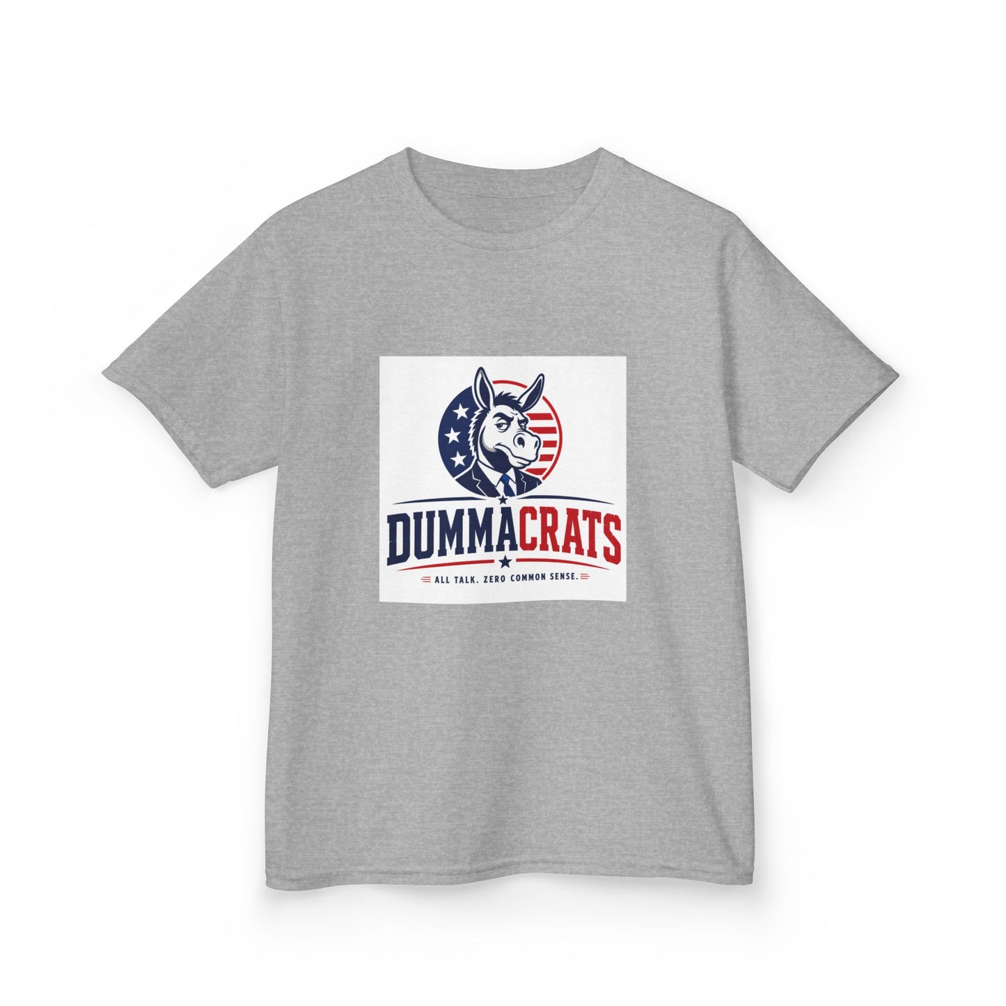 Kids Tee — "Dummacr@ts" Patriotic Donkey Graphic