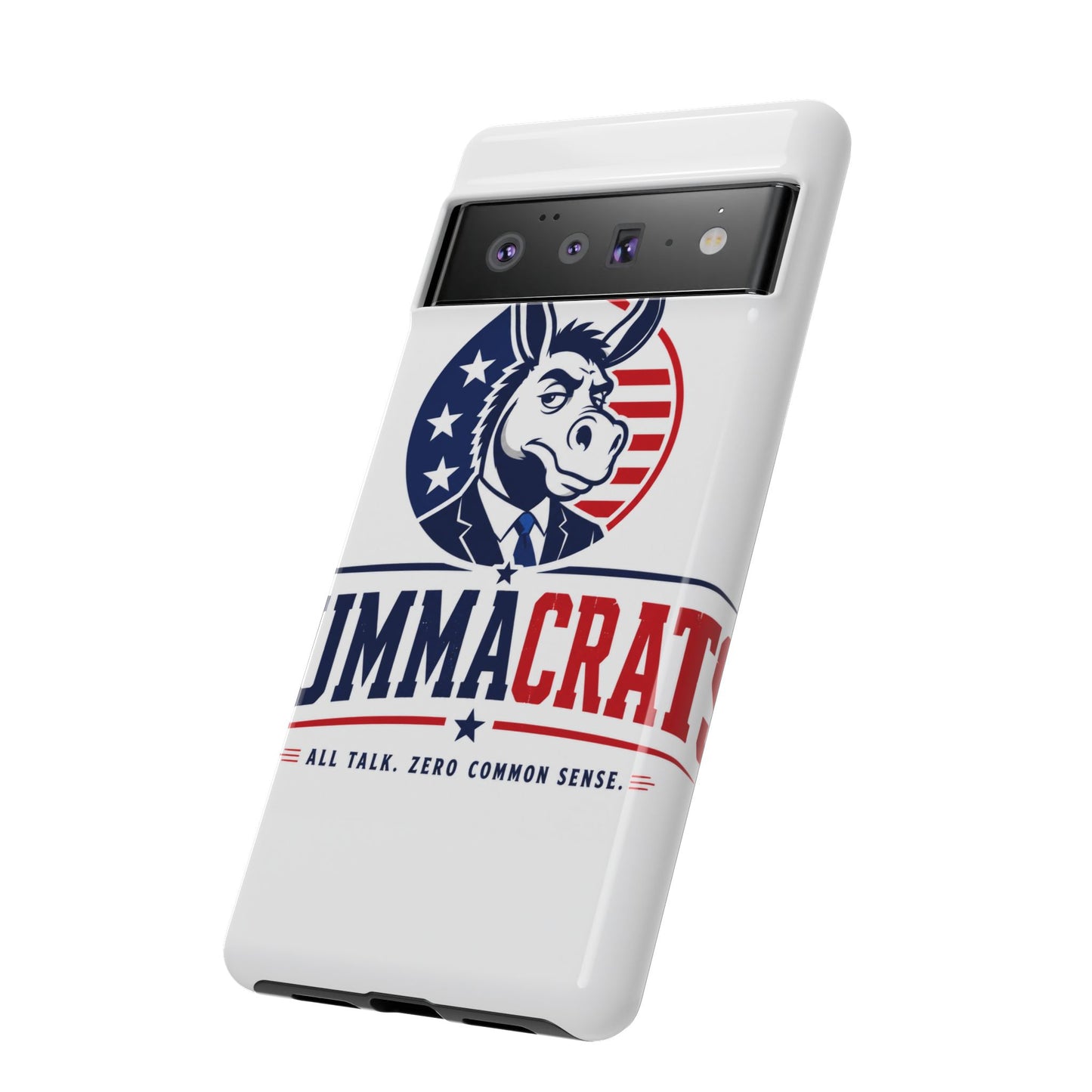 Phone Case — 'DemmaCrat' Political Donkey Design, Patriotic Anti-Democrat Graphic