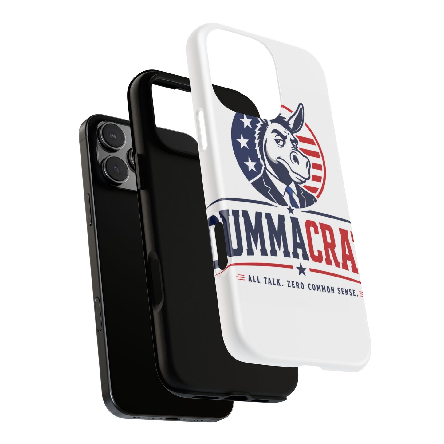 Phone Case — 'DemmaCrat' Political Donkey Design, Patriotic Anti-Democrat Graphic