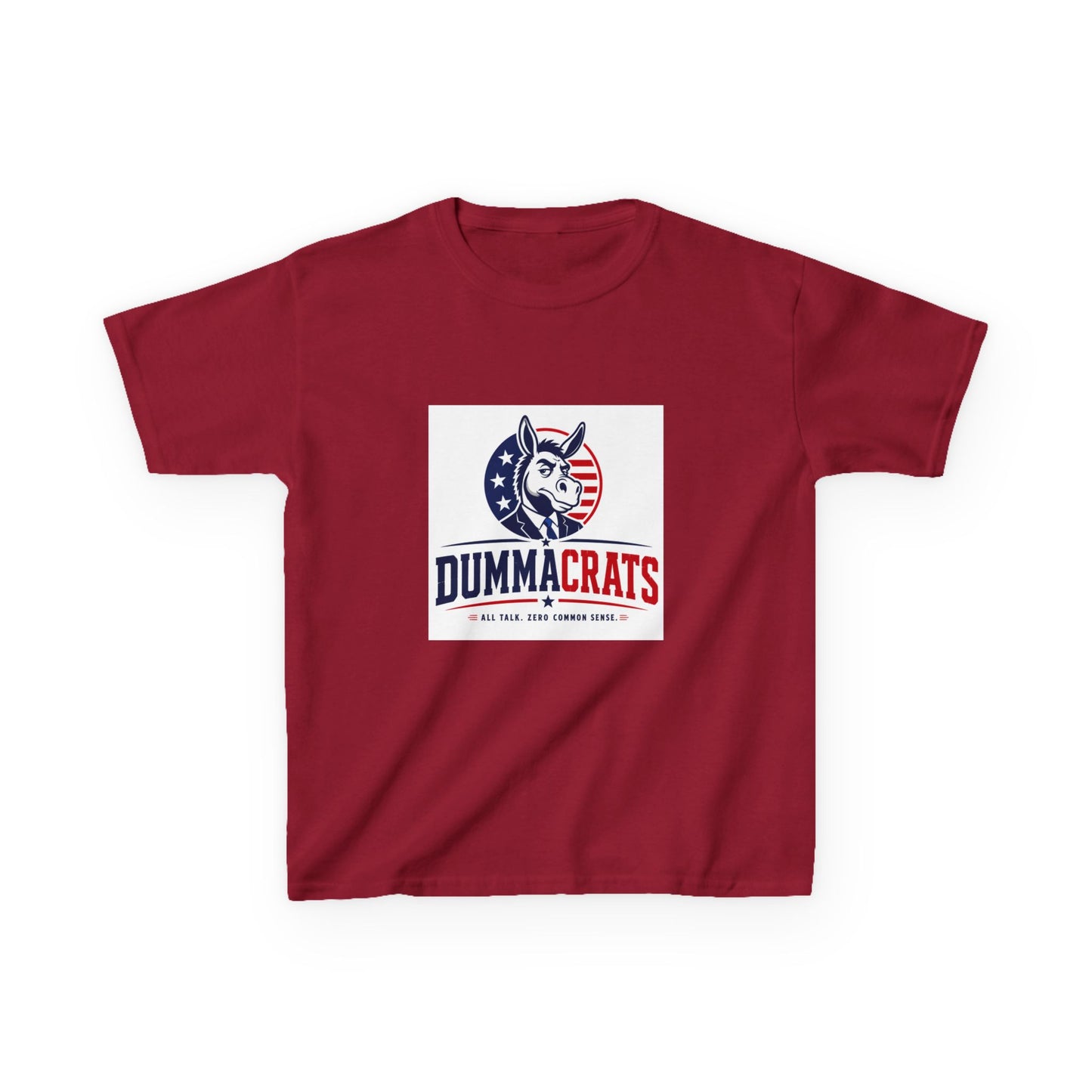 Kids Tee — "Dummacr@ts" Patriotic Donkey Graphic