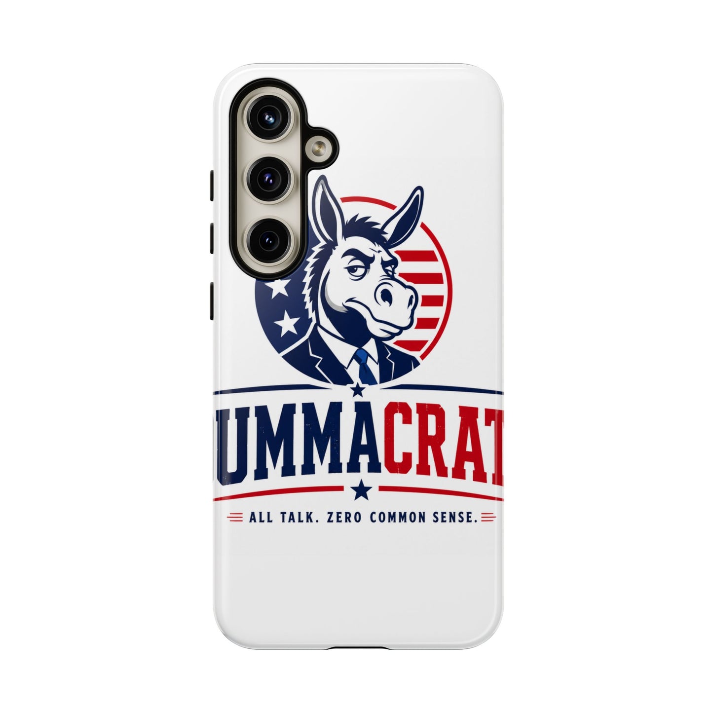 Phone Case — 'DemmaCrat' Political Donkey Design, Patriotic Anti-Democrat Graphic