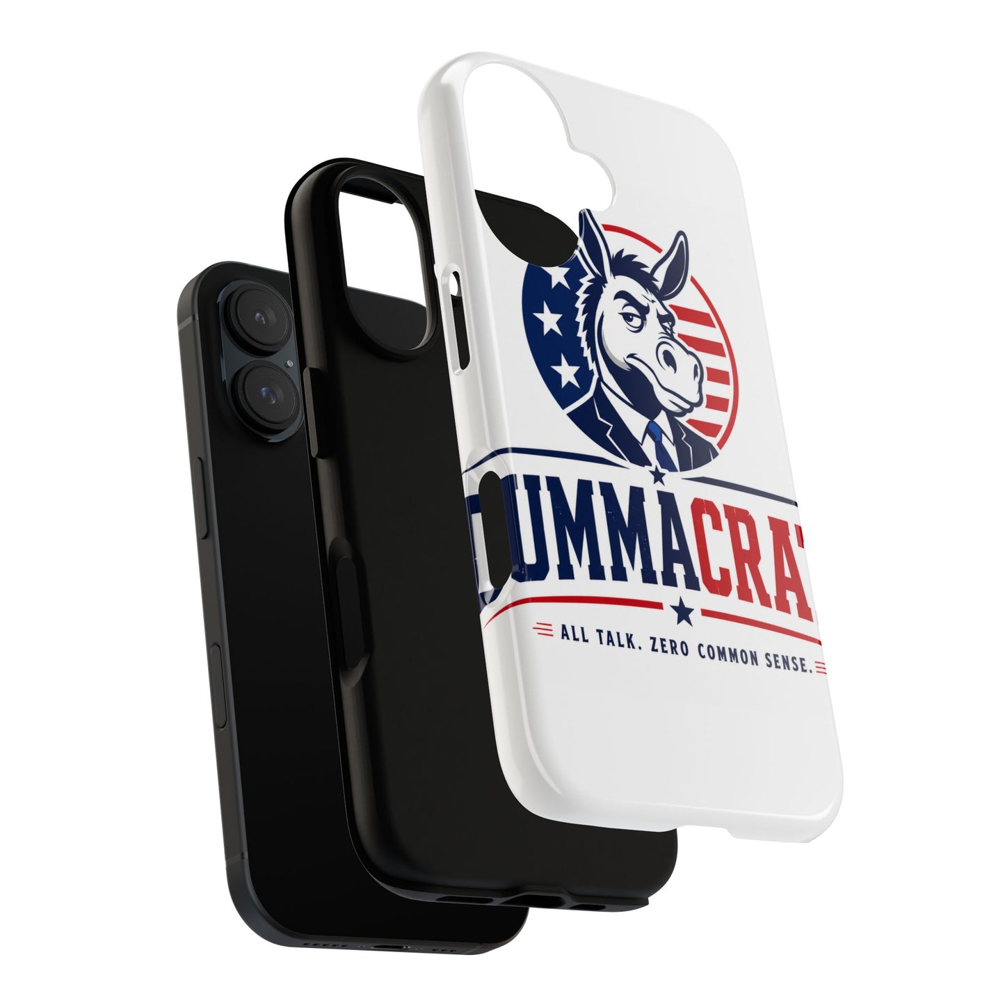 Phone Case — 'DemmaCrat' Political Donkey Design, Patriotic Anti-Democrat Graphic
