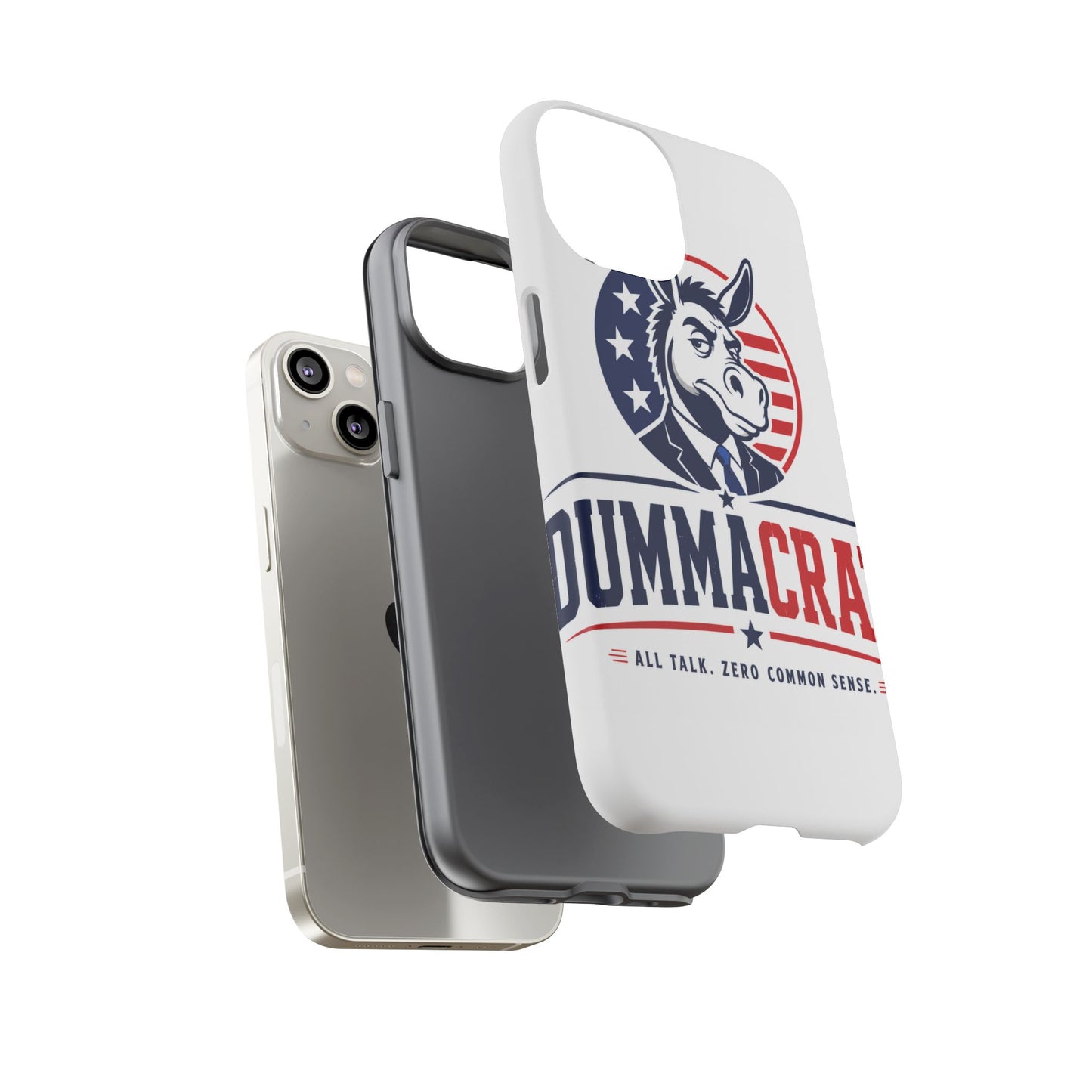 Phone Case — 'DemmaCrat' Political Donkey Design, Patriotic Anti-Democrat Graphic