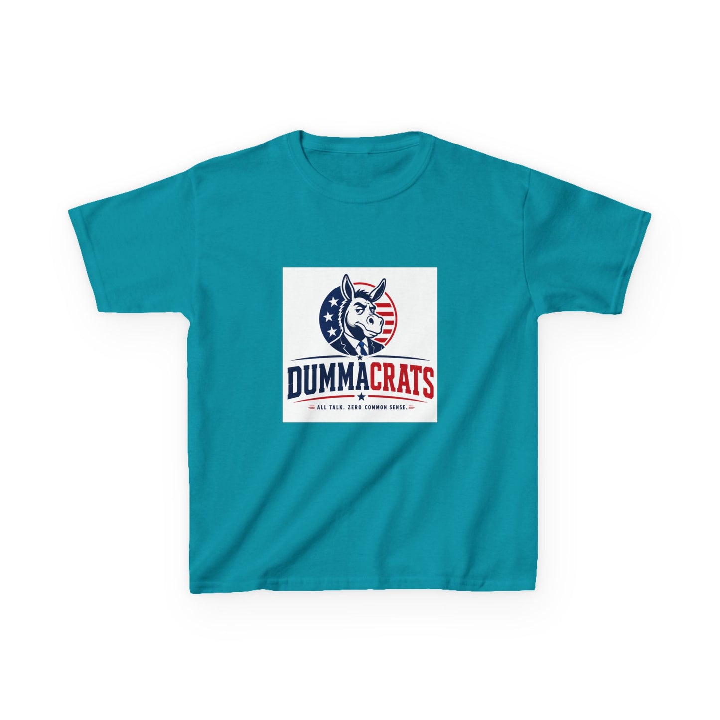 Kids Tee — "Dummacr@ts" Patriotic Donkey Graphic