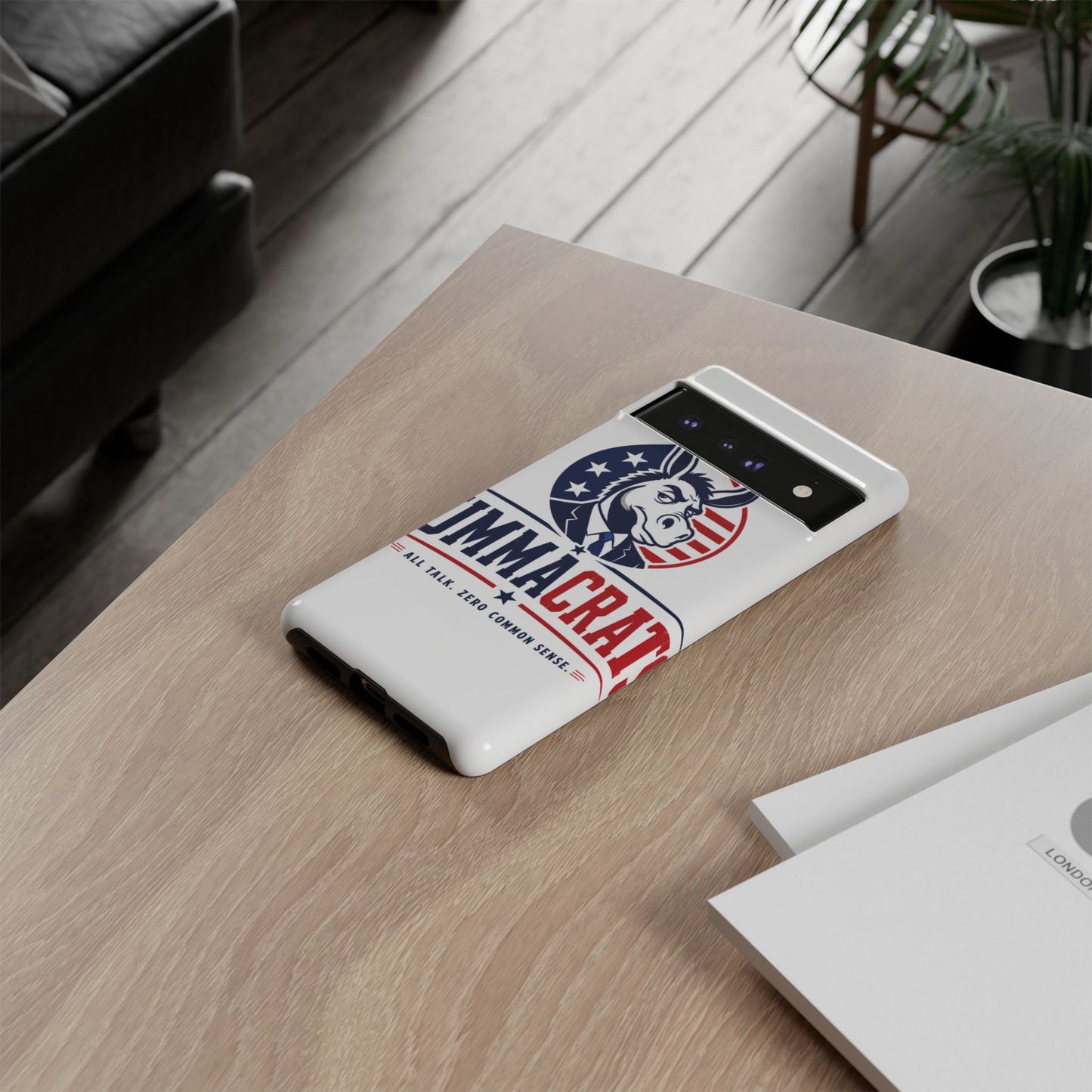 Phone Case — 'DemmaCrat' Political Donkey Design, Patriotic Anti-Democrat Graphic