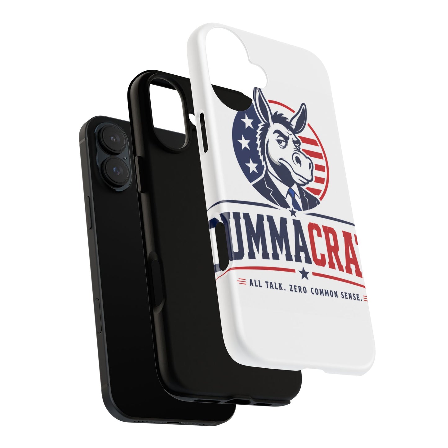 Phone Case — 'DemmaCrat' Political Donkey Design, Patriotic Anti-Democrat Graphic