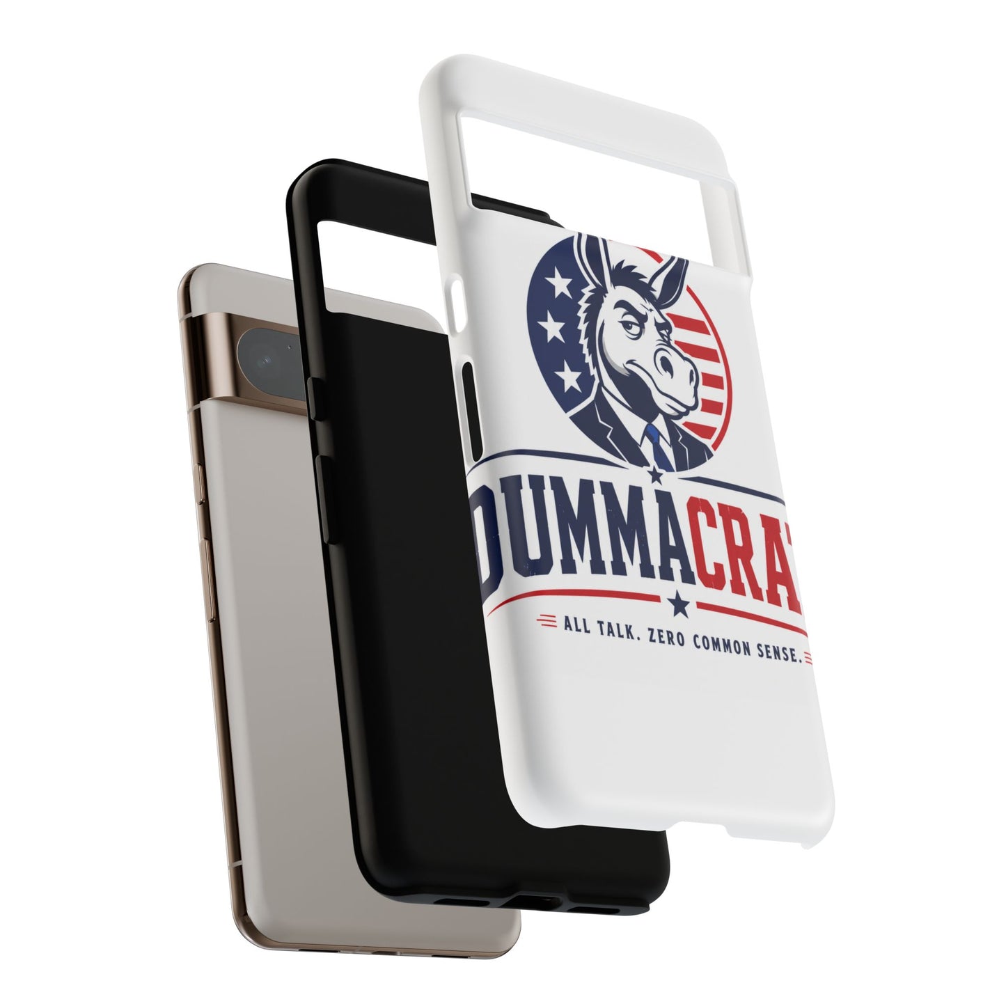 Phone Case — 'DemmaCrat' Political Donkey Design, Patriotic Anti-Democrat Graphic