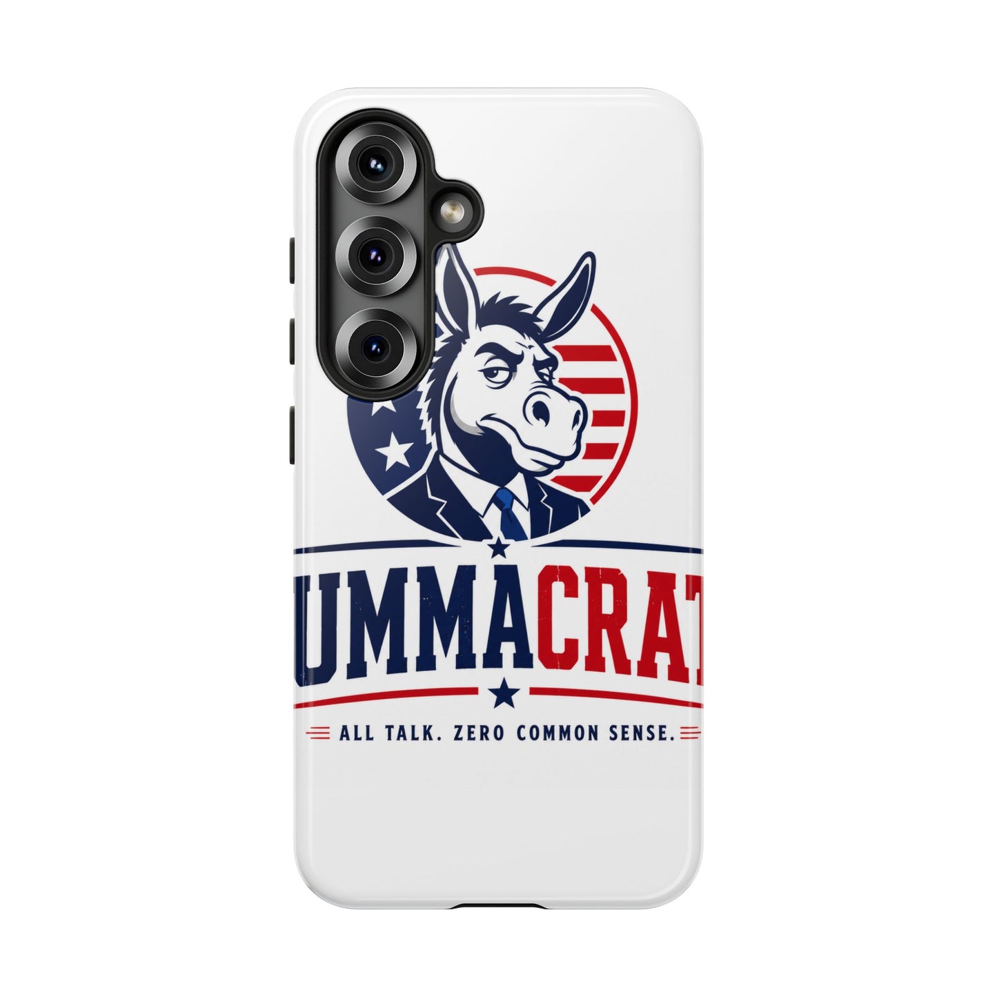 Phone Case — 'DemmaCrat' Political Donkey Design, Patriotic Anti-Democrat Graphic