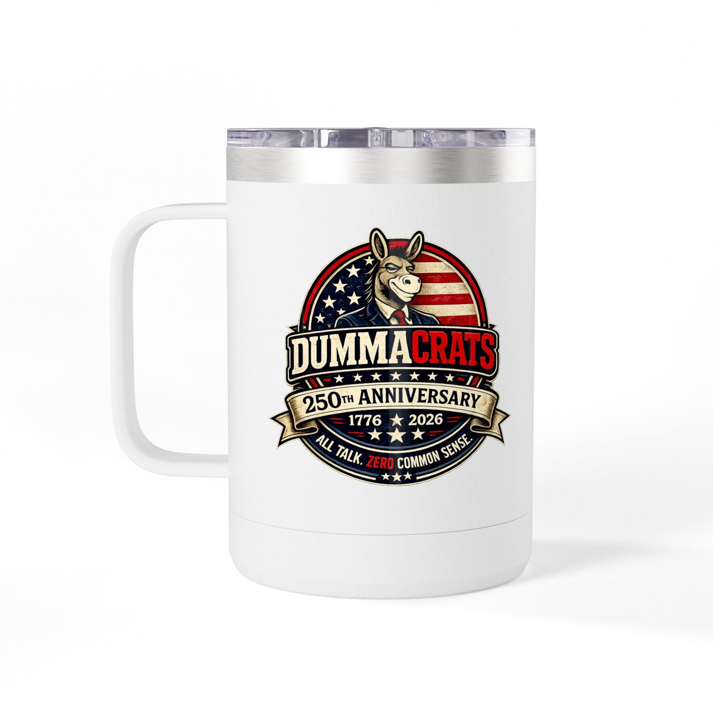 Veteran Muscle Coffee Tumbler 15oz — American Flag 'Veterans' Shield Travel Mug