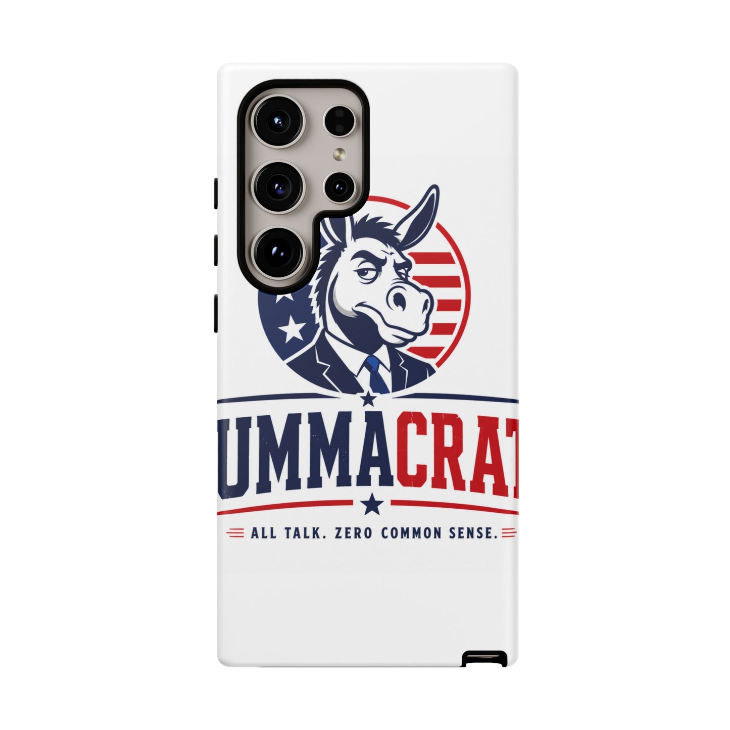 Phone Case — 'DemmaCrat' Political Donkey Design, Patriotic Anti-Democrat Graphic