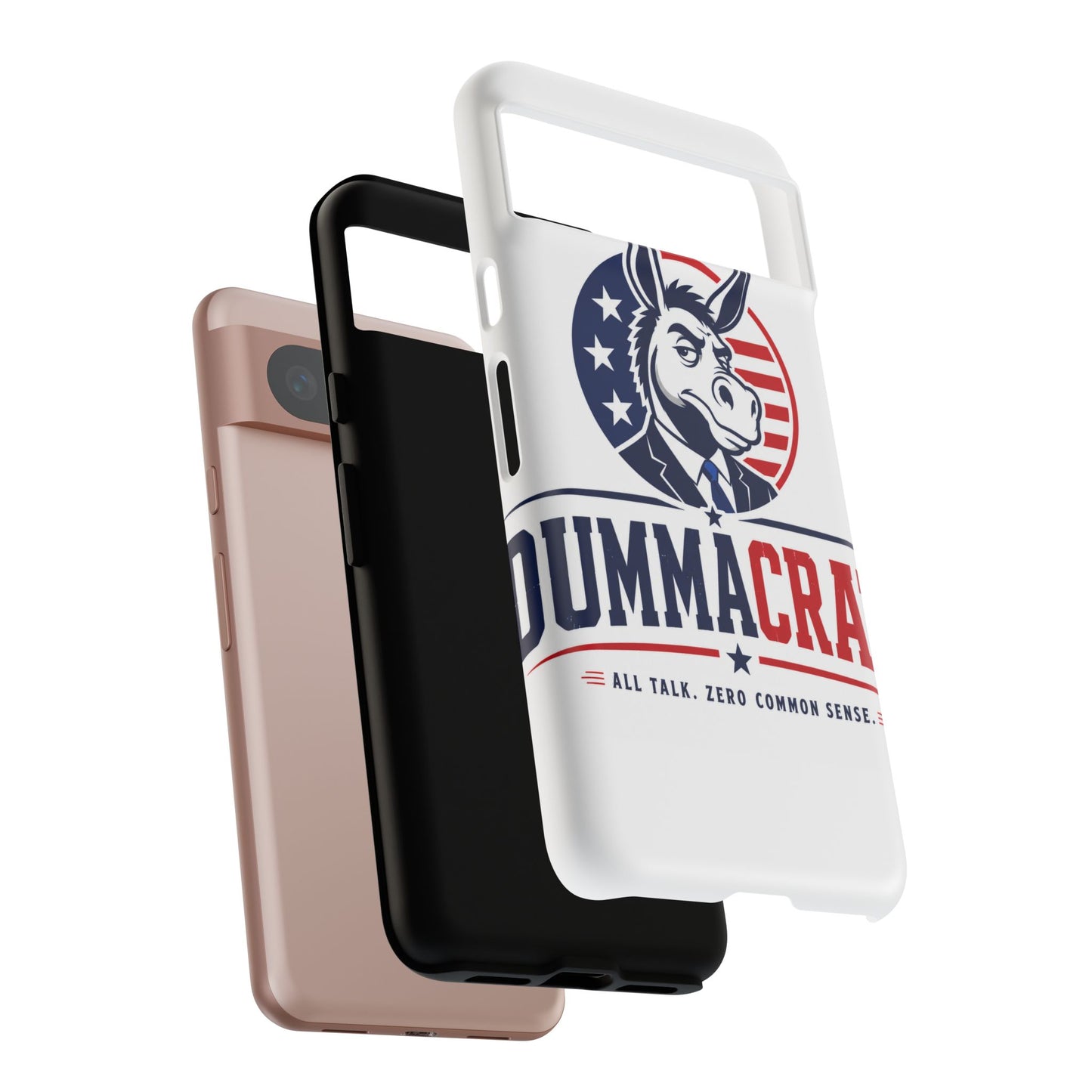Phone Case — 'DemmaCrat' Political Donkey Design, Patriotic Anti-Democrat Graphic