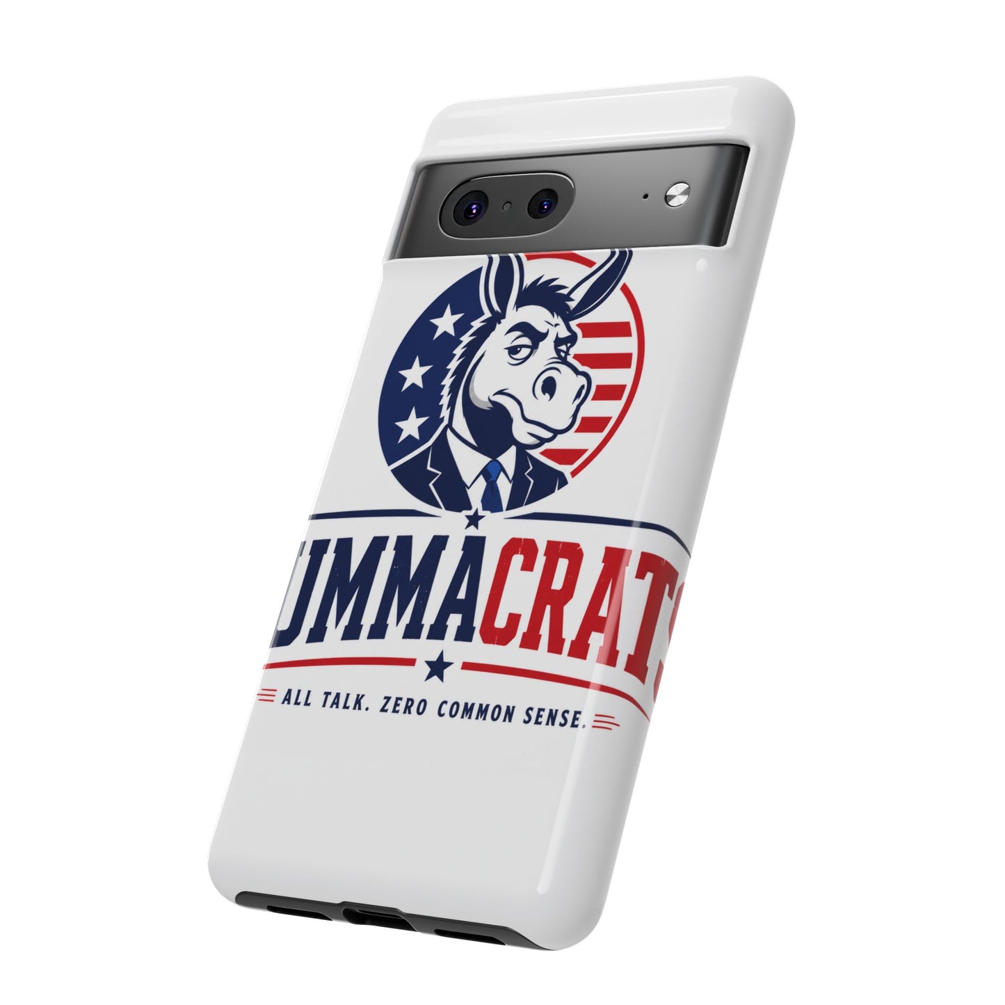 Phone Case — 'DemmaCrat' Political Donkey Design, Patriotic Anti-Democrat Graphic