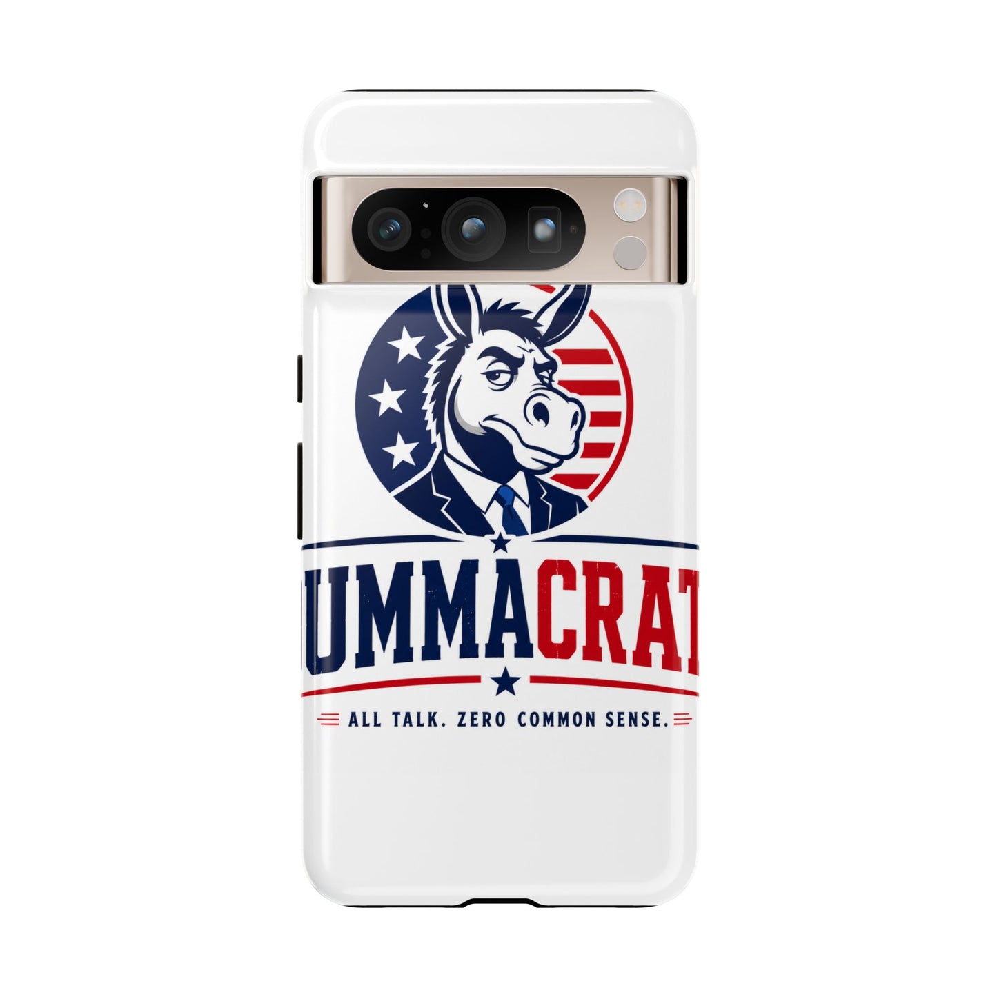 Phone Case — 'DemmaCrat' Political Donkey Design, Patriotic Anti-Democrat Graphic