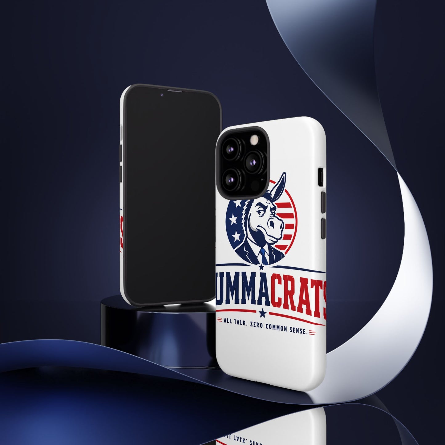 Phone Case — 'DemmaCrat' Political Donkey Design, Patriotic Anti-Democrat Graphic