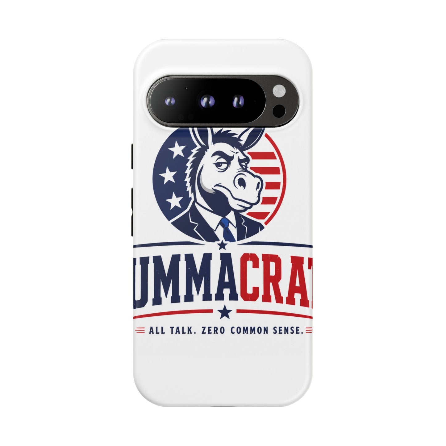 Phone Case — 'DemmaCrat' Political Donkey Design, Patriotic Anti-Democrat Graphic