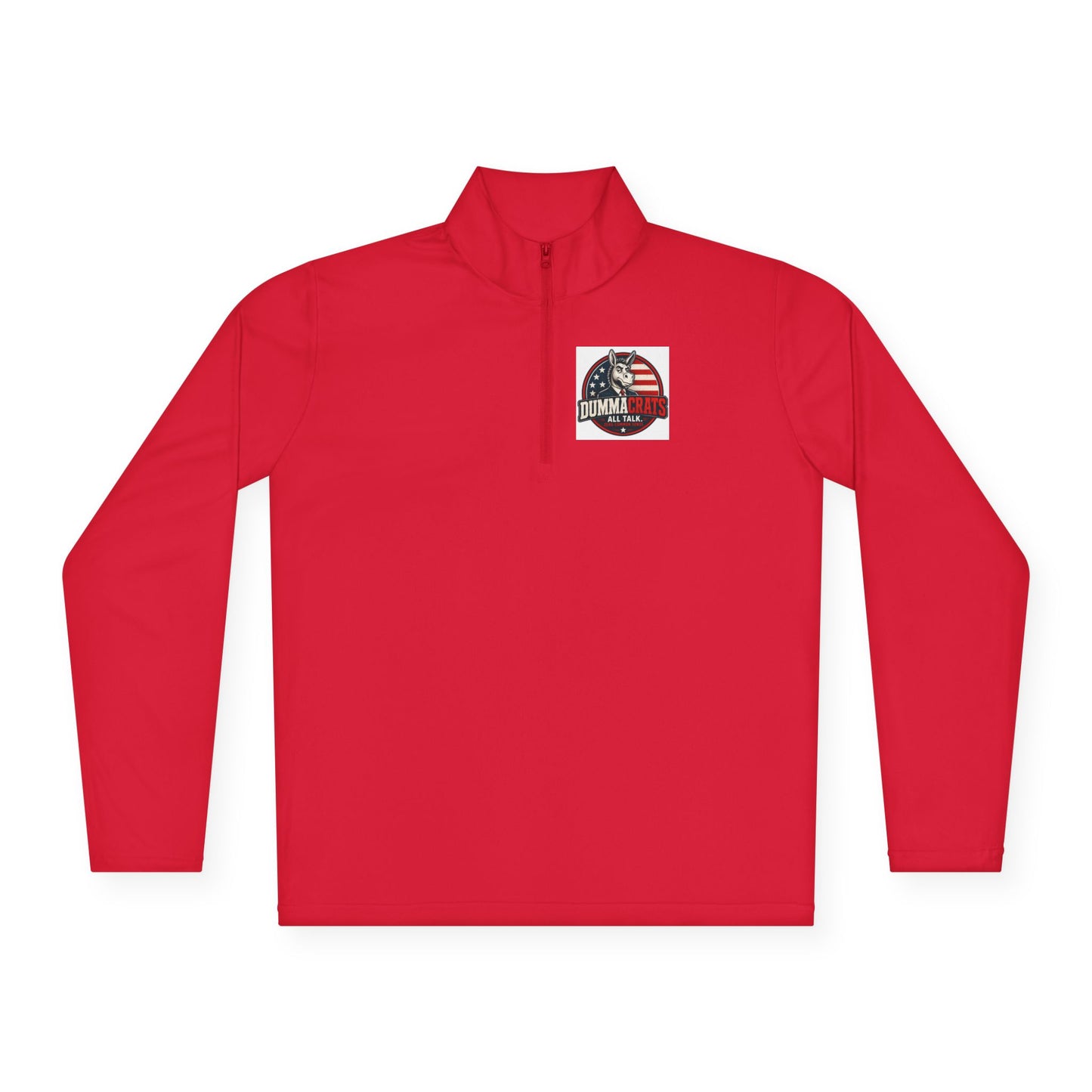 Quarter-Zip Pullover - Trump 2024 Helmet American Flag Logo