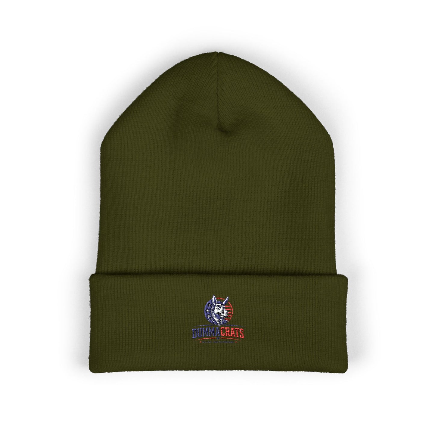 Patriotic Bulldog Embroidered Cuffed Beanie