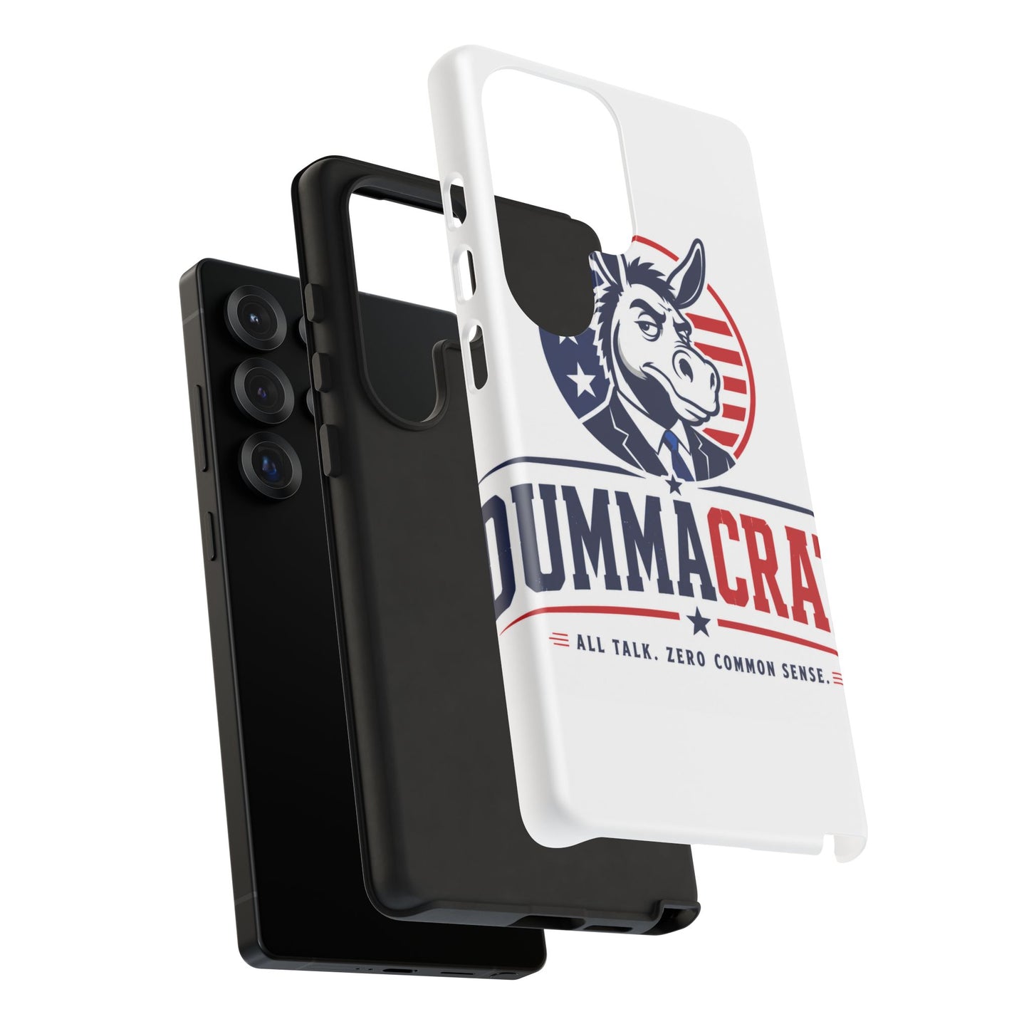 Phone Case — 'DemmaCrat' Political Donkey Design, Patriotic Anti-Democrat Graphic