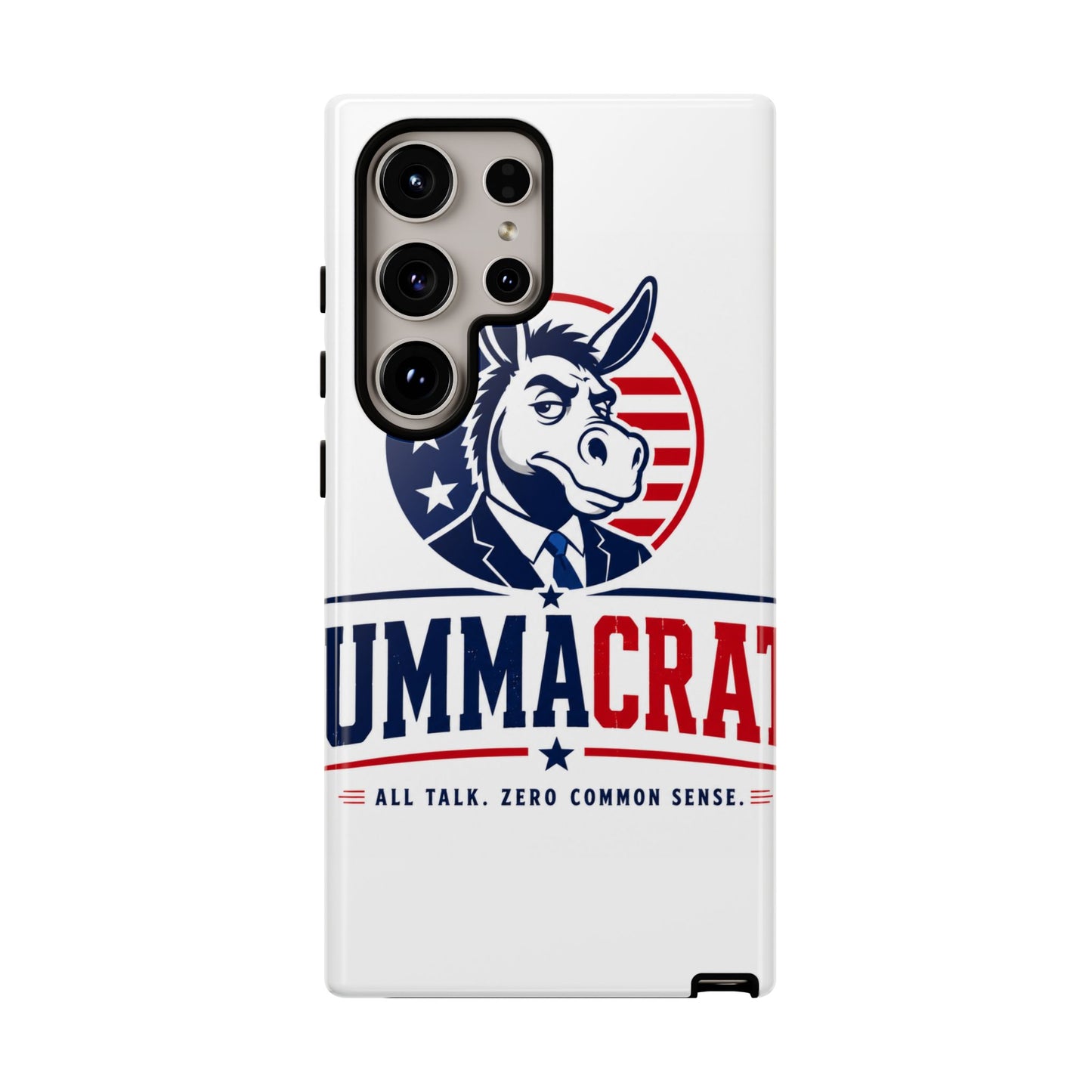 Phone Case — 'DemmaCrat' Political Donkey Design, Patriotic Anti-Democrat Graphic