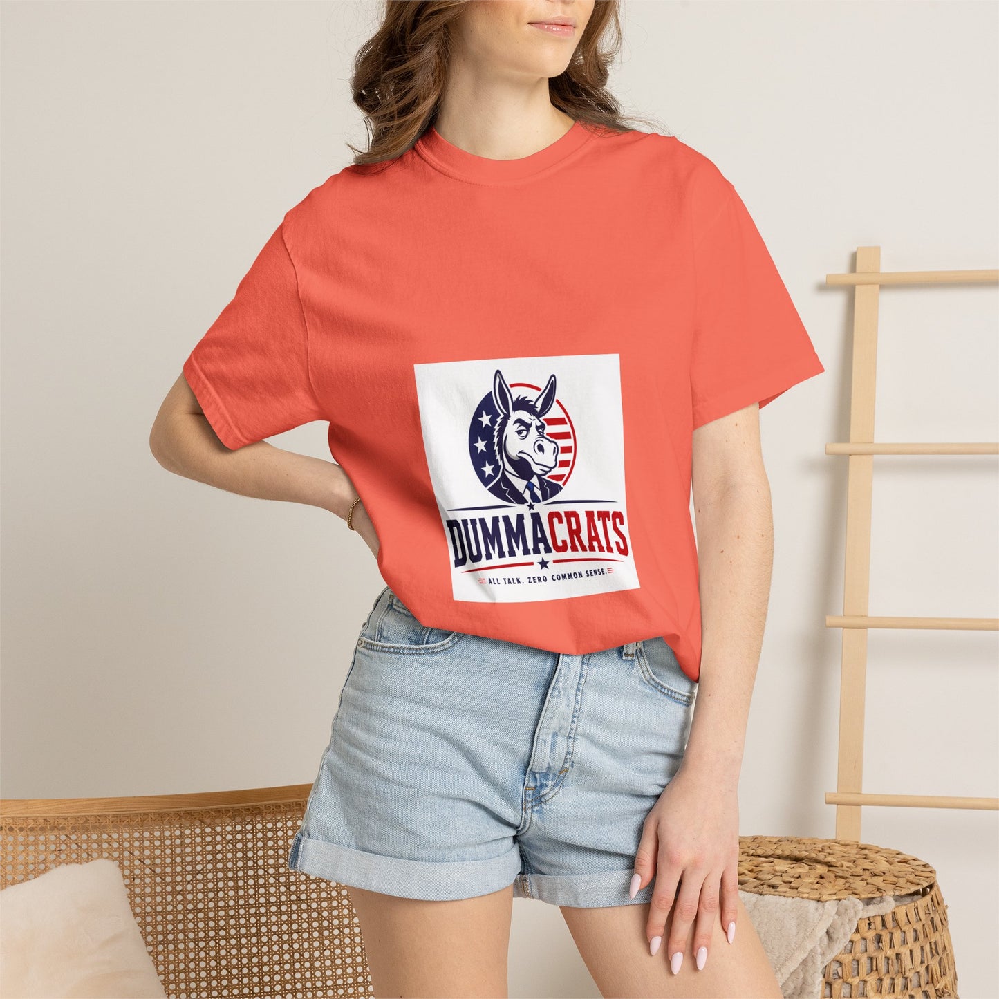 Political Satire T‑Shirt — "Dummacrats" Patriotic Donkey Graphic