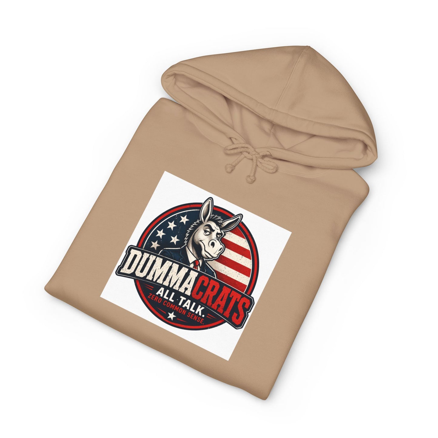 Dummacrats All Talk Hoodie – Political Satire Pullover with Donkey Logo