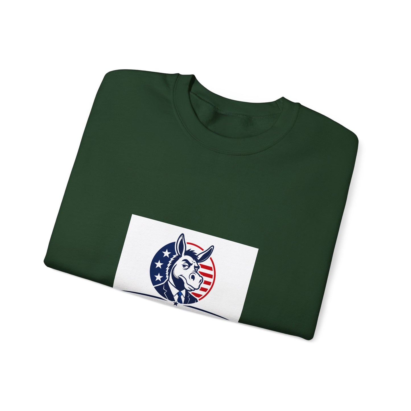 Crewneck Sweatshirt — 'Dummacrats' Patriotic Donkey Graphic