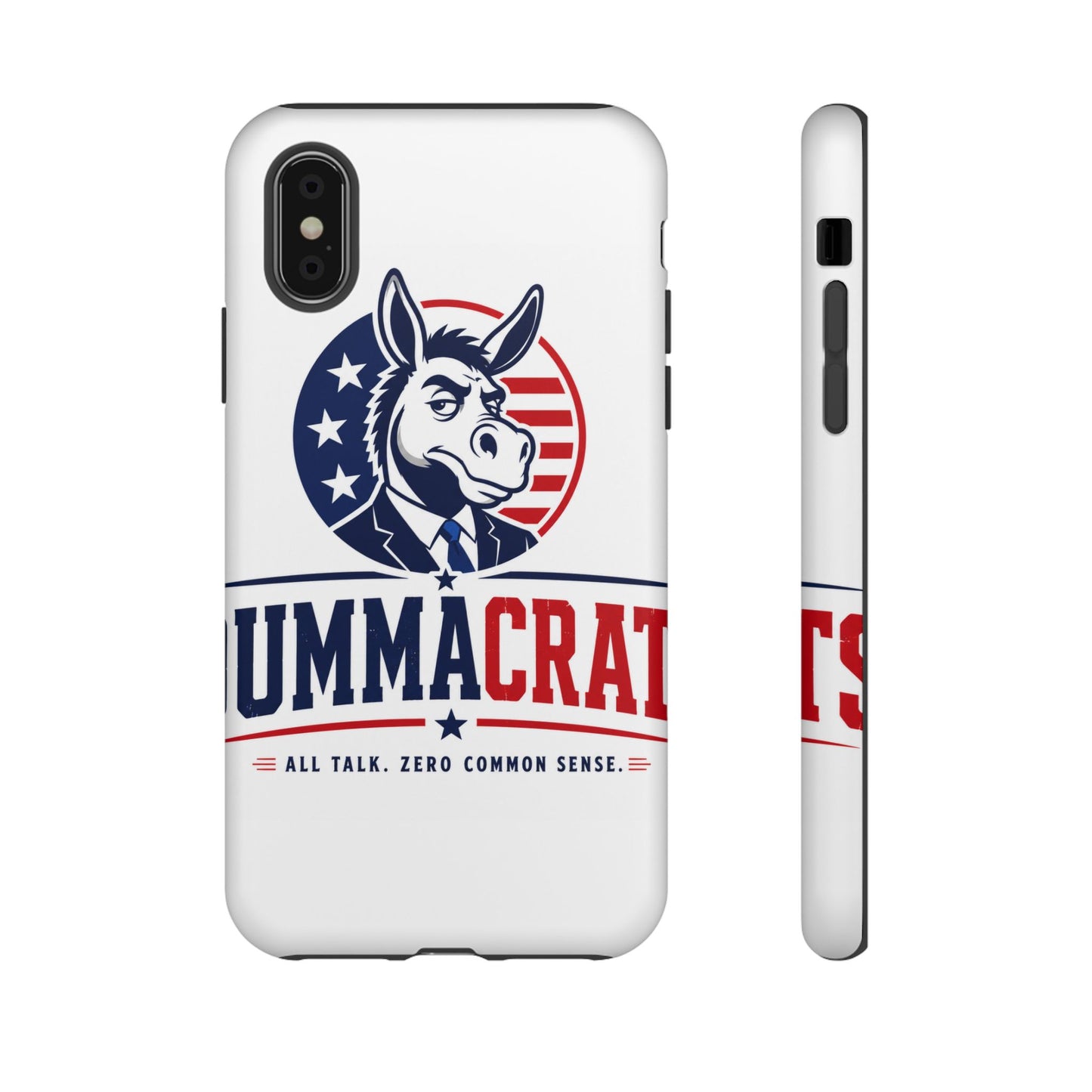 Phone Case — 'DemmaCrat' Political Donkey Design, Patriotic Anti-Democrat Graphic