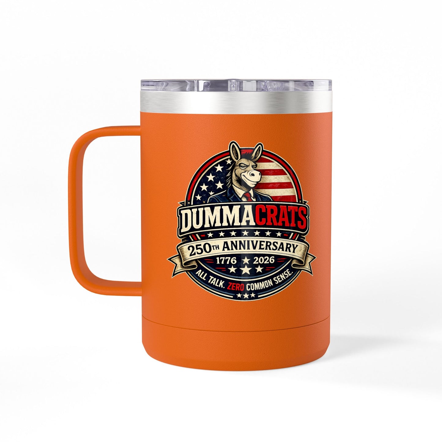 Veteran Muscle Coffee Tumbler 15oz — American Flag 'Veterans' Shield Travel Mug
