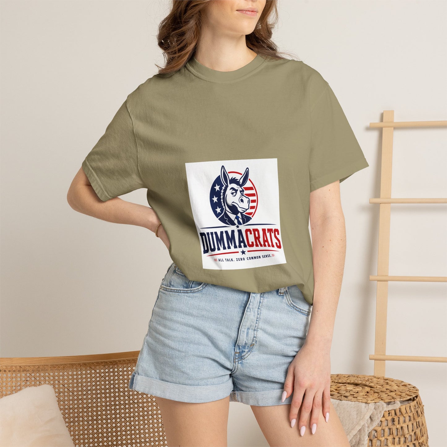 Political Satire T‑Shirt — "Dummacrats" Patriotic Donkey Graphic