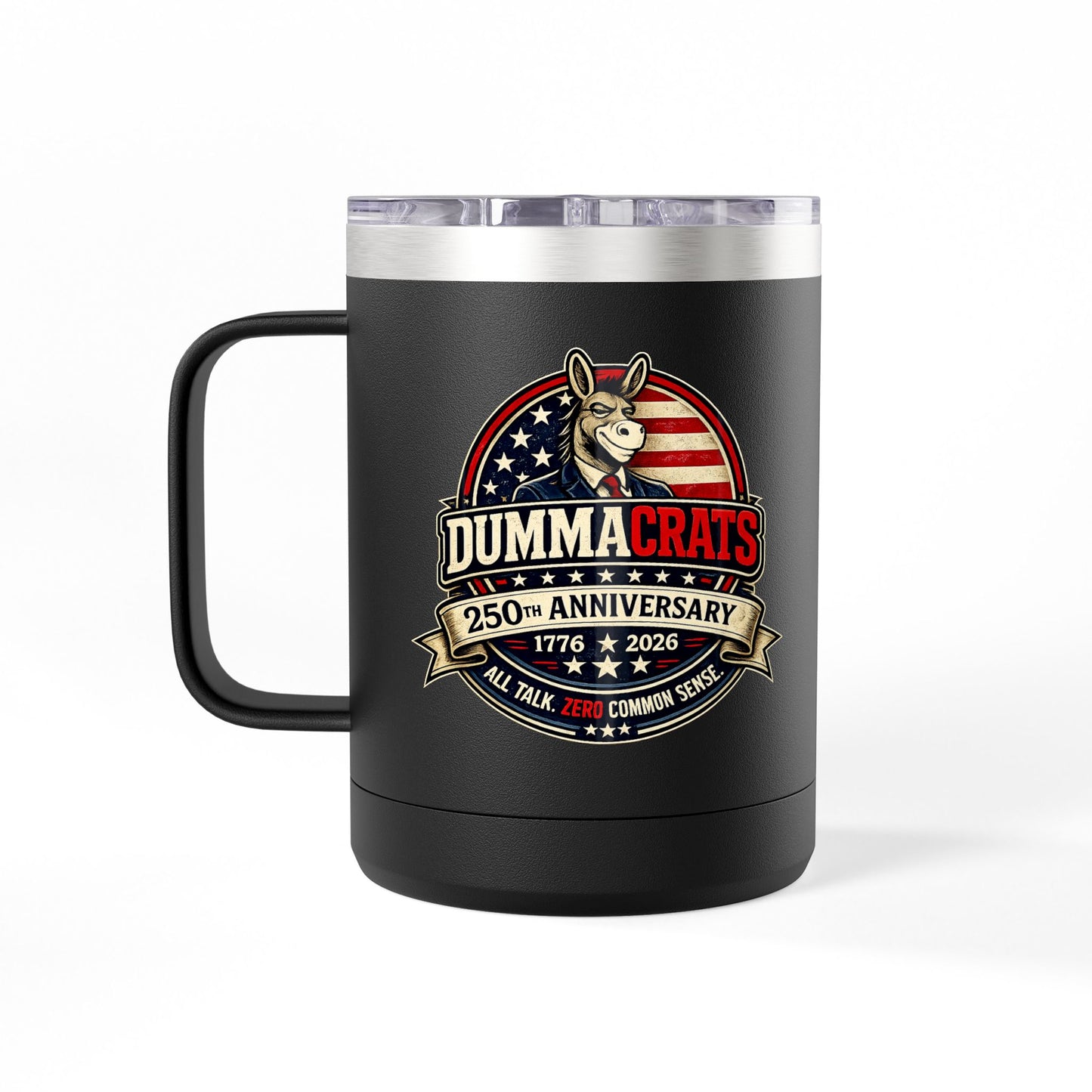 Veteran Muscle Coffee Tumbler 15oz — American Flag 'Veterans' Shield Travel Mug