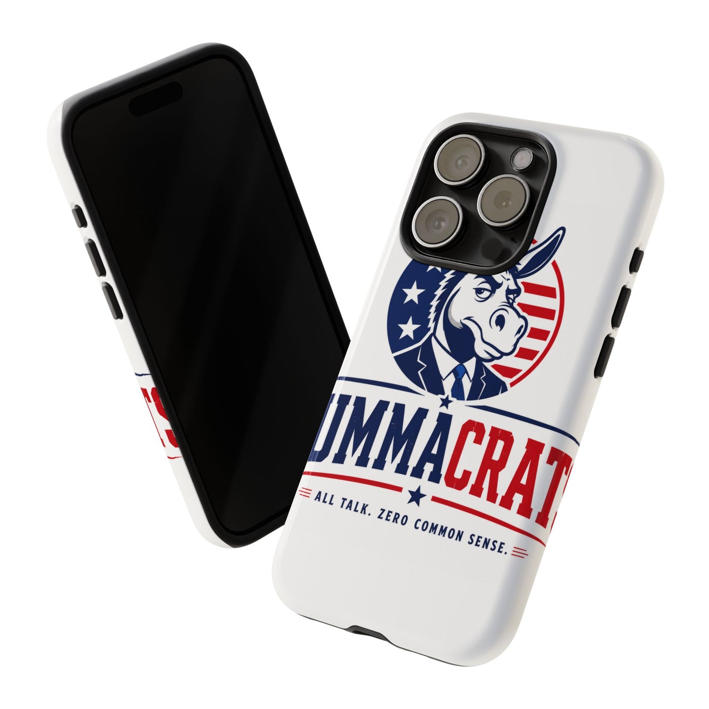 Phone Case — 'DemmaCrat' Political Donkey Design, Patriotic Anti-Democrat Graphic