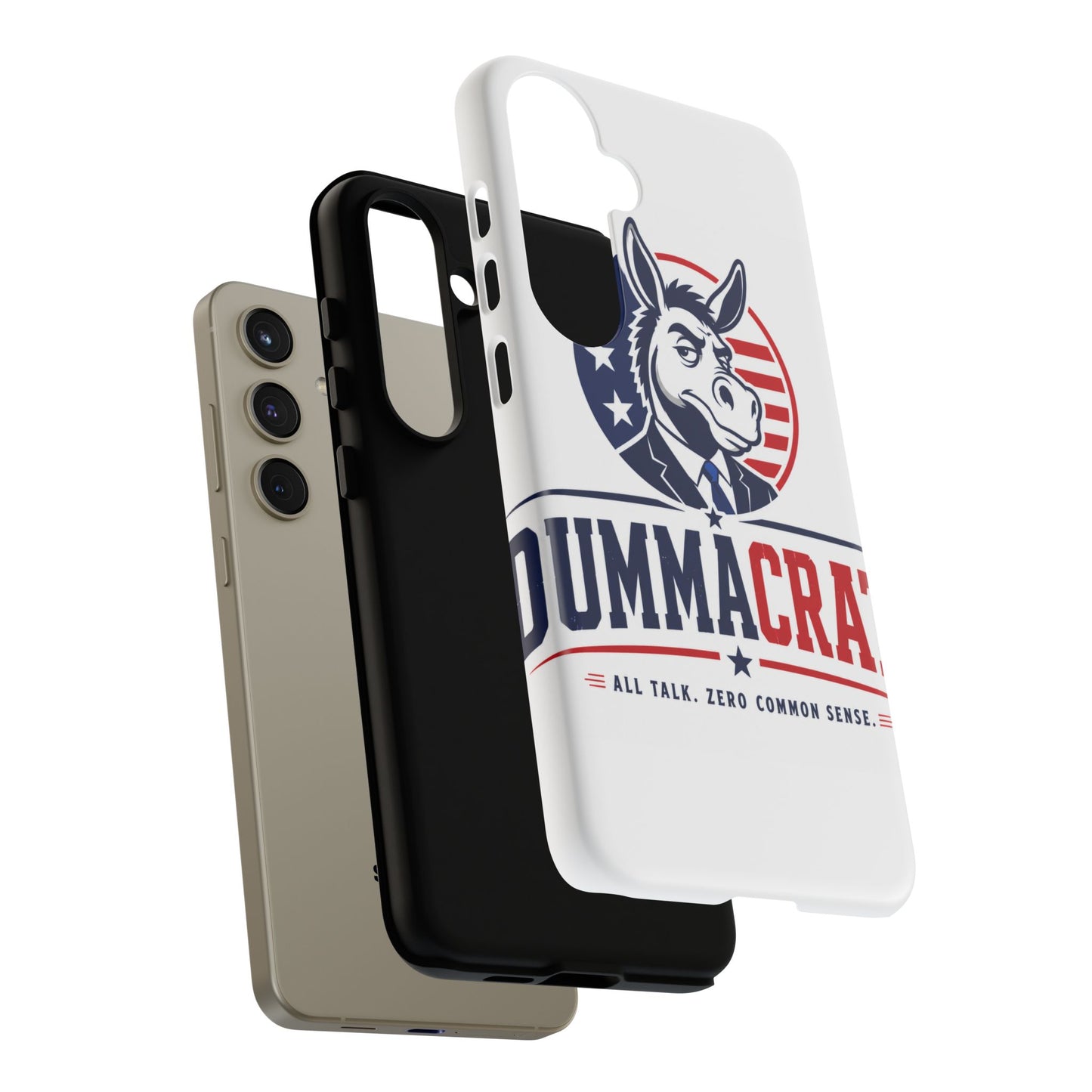 Phone Case — 'DemmaCrat' Political Donkey Design, Patriotic Anti-Democrat Graphic