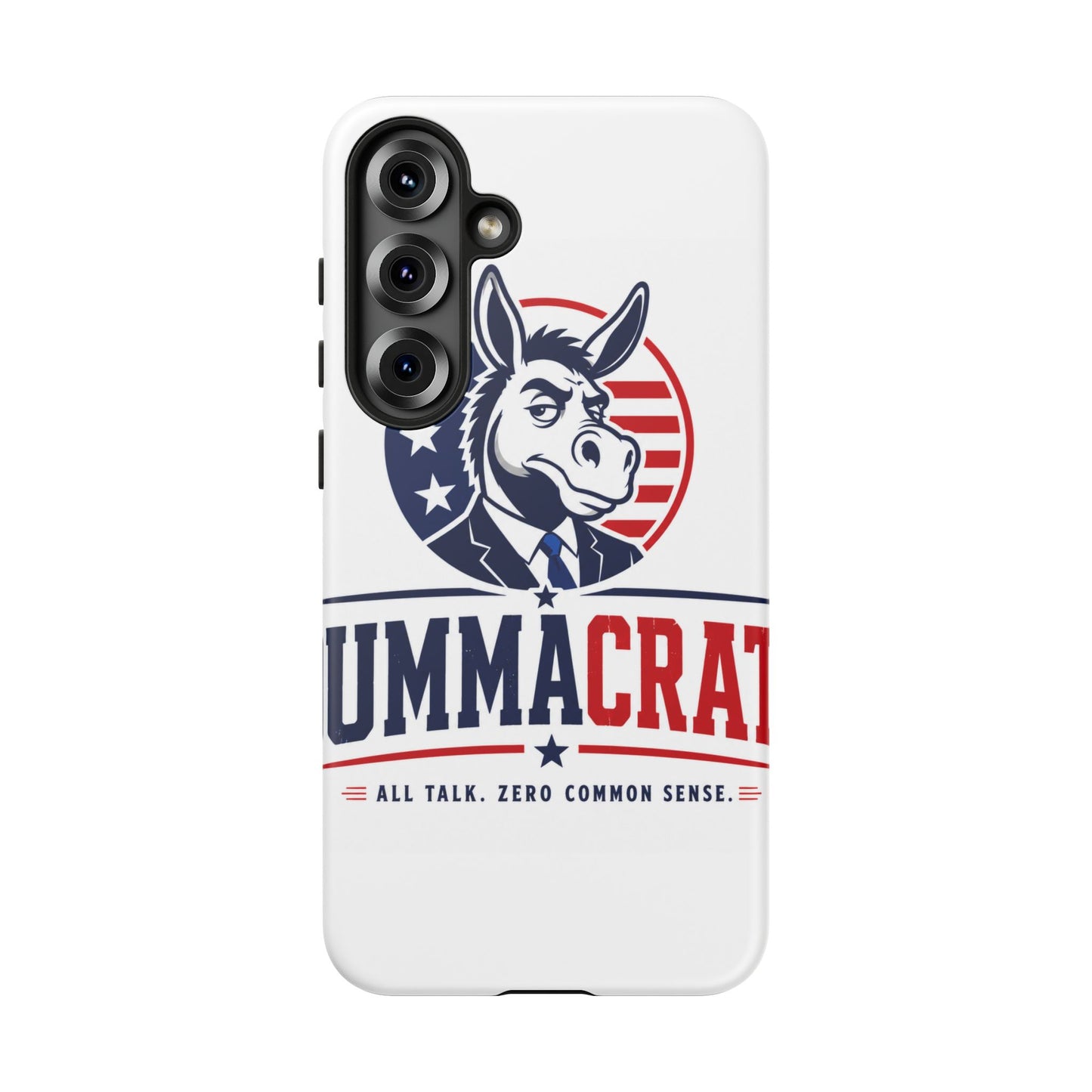 Phone Case — 'DemmaCrat' Political Donkey Design, Patriotic Anti-Democrat Graphic
